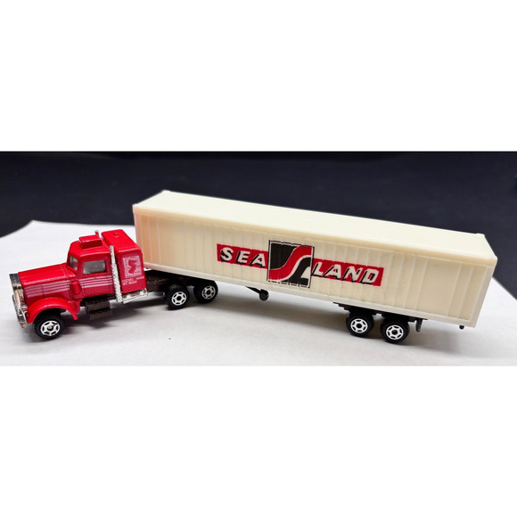 Vintage HO Scale 1/87 Die cast SEALAND SL Semi Truck, Red Tractor Trailer l - Picture 1 of 11